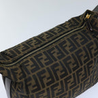 FENDI Zucca Canvas Vanity Cosmetic Pouch Brown Black72408