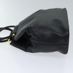 CELINE Hand Bag Leather Black Auth 72409