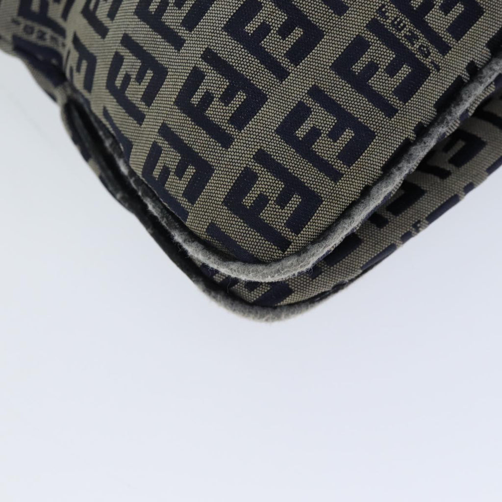 FENDI Zucchino Canvas Mamma Baguette Shoulder Bag Navy72416