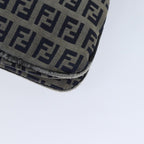 FENDI Zucchino Canvas Mamma Baguette Shoulder Bag Navy72416