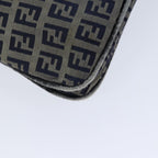 FENDI Zucchino Canvas Mamma Baguette Shoulder Bag Navy72416