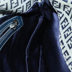 FENDI Zucchino Canvas Mamma Baguette Shoulder Bag Navy72416