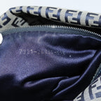FENDI Zucchino Canvas Mamma Baguette Shoulder Bag Navy72416