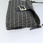 FENDI Zucchino Canvas Mamma Baguette Shoulder Bag Navy72416