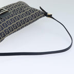 FENDI Zucchino Canvas Mamma Baguette Shoulder Bag Navy72416