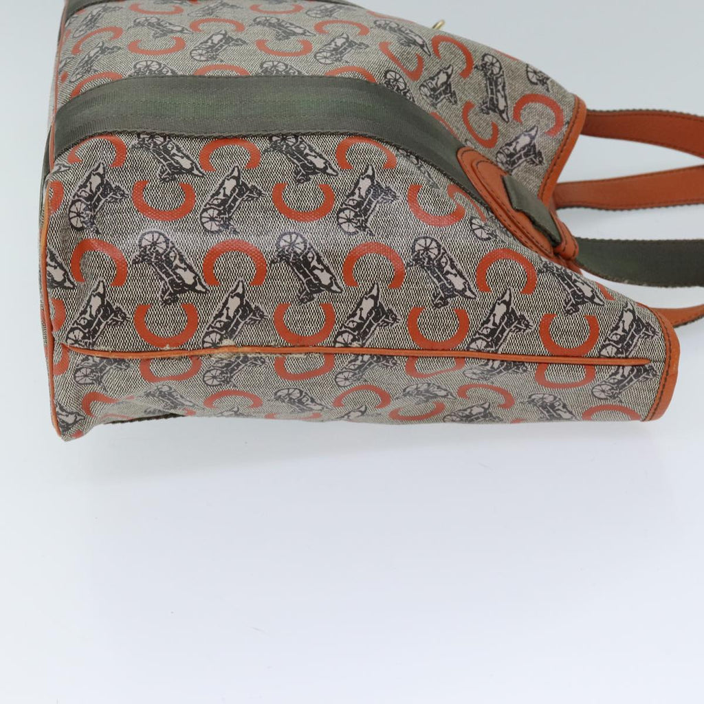 CELINE C Macadam Canvas Tote Bag Orange  72422