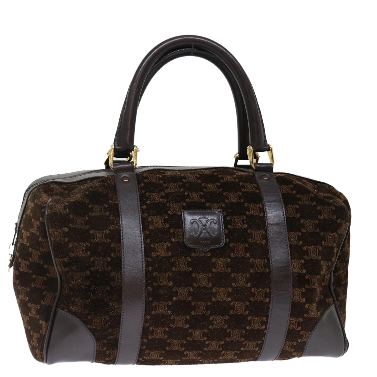 CELINE Macadam Canvas Boston Bag Brown  72454