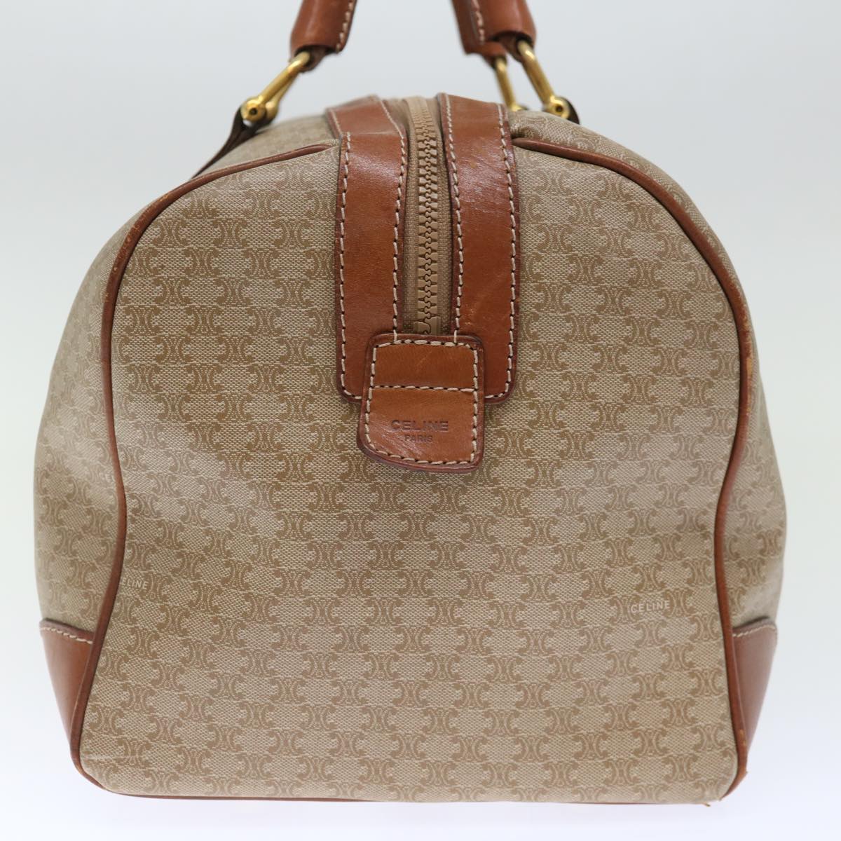 CELINE Macadam Canvas Boston Bag Beige  72470