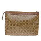 CELINE Macadam Canvas Clutch Bag Beige Auth 72478