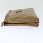 CELINE Macadam Canvas Clutch Bag Beige Auth 72478