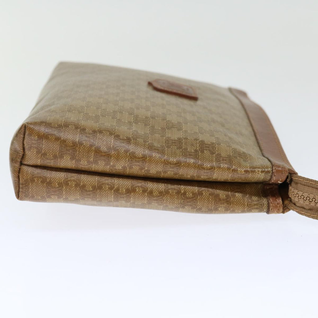 CELINE Macadam Canvas Clutch Bag Beige Auth 72478