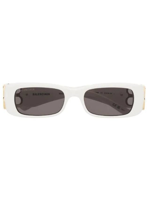 Balenciaga Eyewear Dynasty Rectangular Frame Sunglasses White Gold Grey