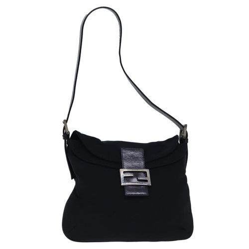 FENDI Mamma Baguette Shoulder Bag Nylon Black72512