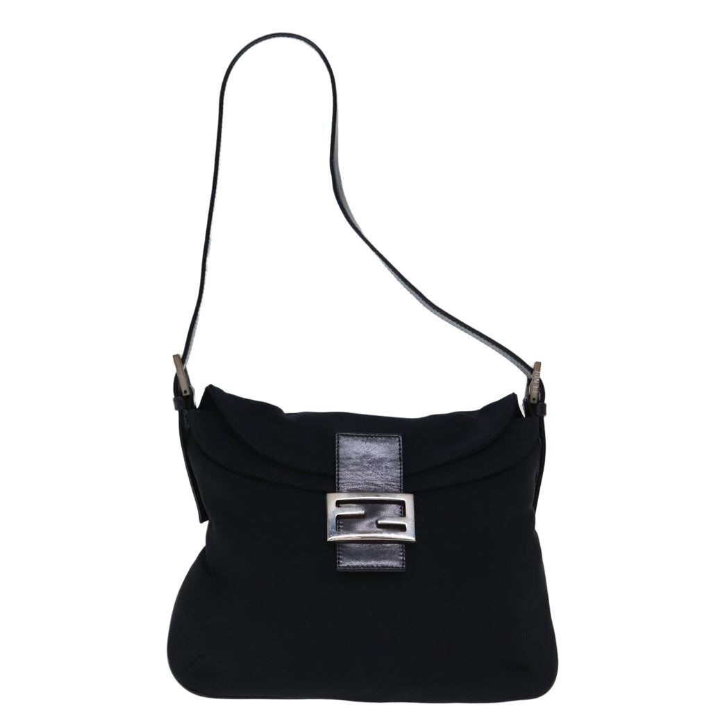 FENDI Mamma Baguette Shoulder Bag Nylon Black72512
