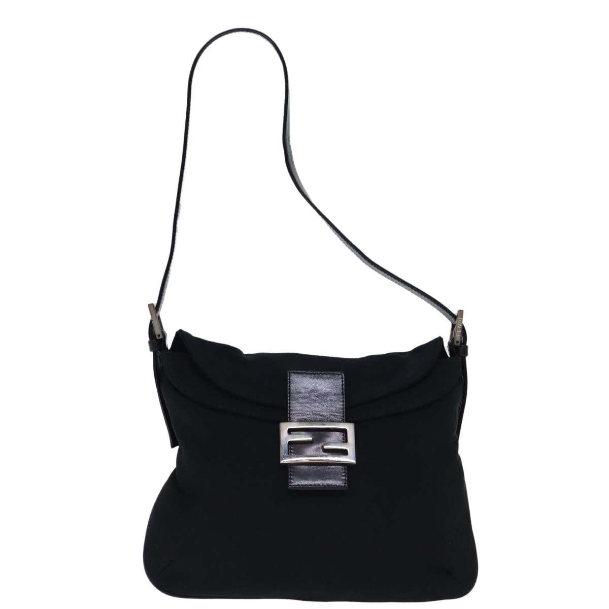 FENDI Mamma Baguette Shoulder Bag Nylon Black72512