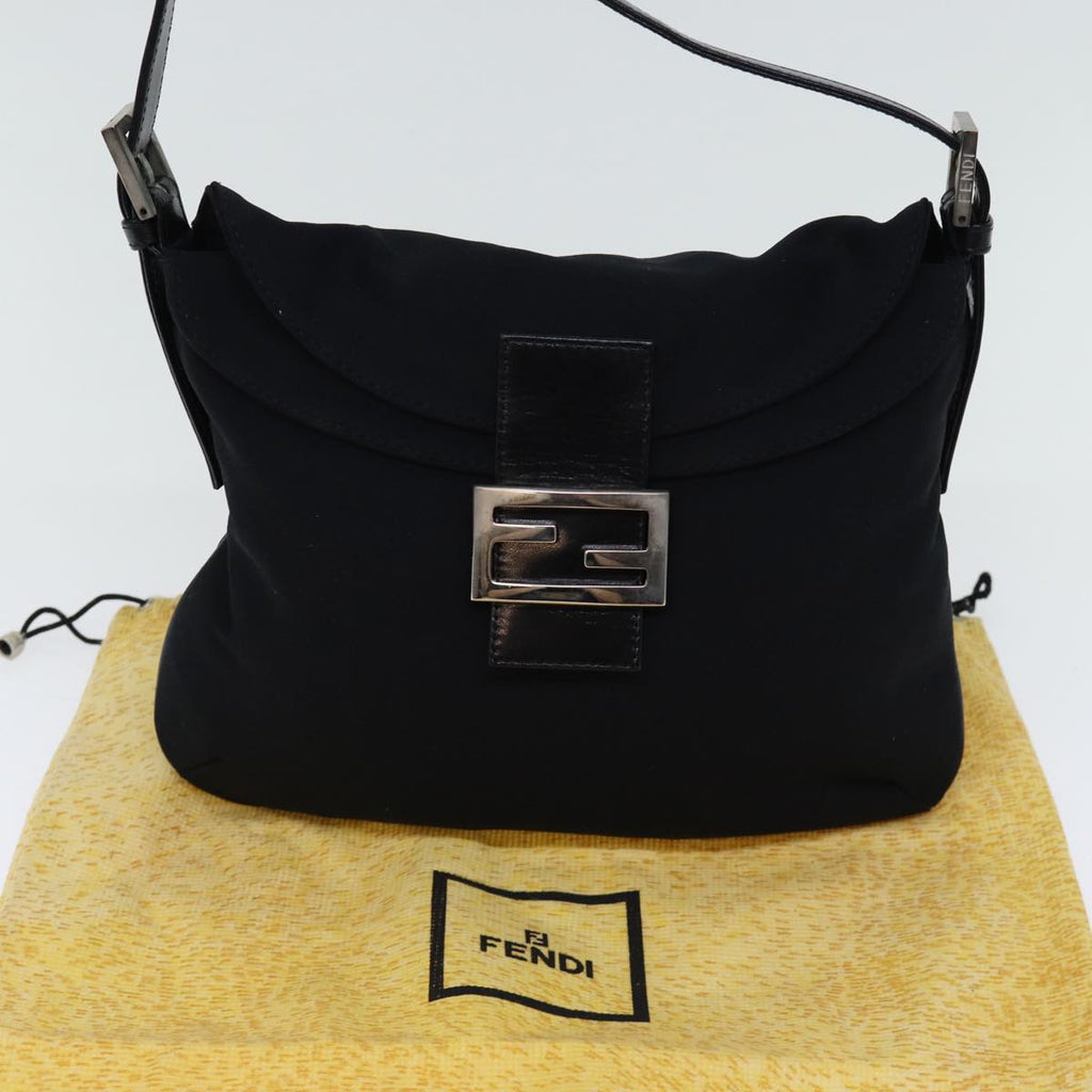 FENDI Mamma Baguette Shoulder Bag Nylon Black72512