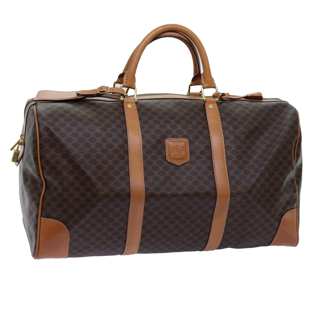 CELINE Macadam Canvas Boston Bag PVC Brown  72518