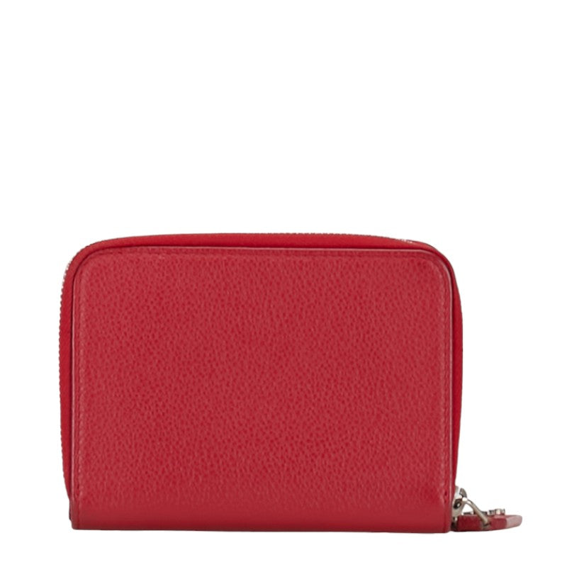 Saint Laurent YSL Logo Two Fold Wallet Compact Wallet GUE414661 Red Leather  Saint Laurent