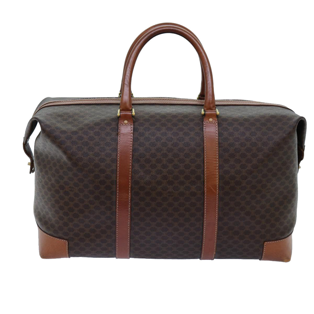 CELINE Macadam Canvas Boston Bag PVC Brown Auth 72587