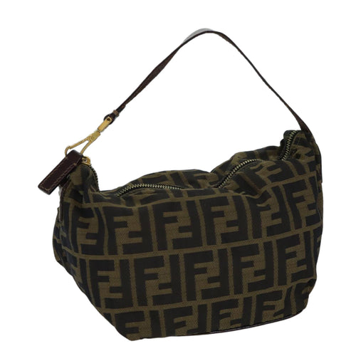 FENDI Zucca Canvas Hand Bag Brown Black72618