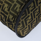 FENDI Zucca Canvas Vanity Hand Bag Gold Black72634
