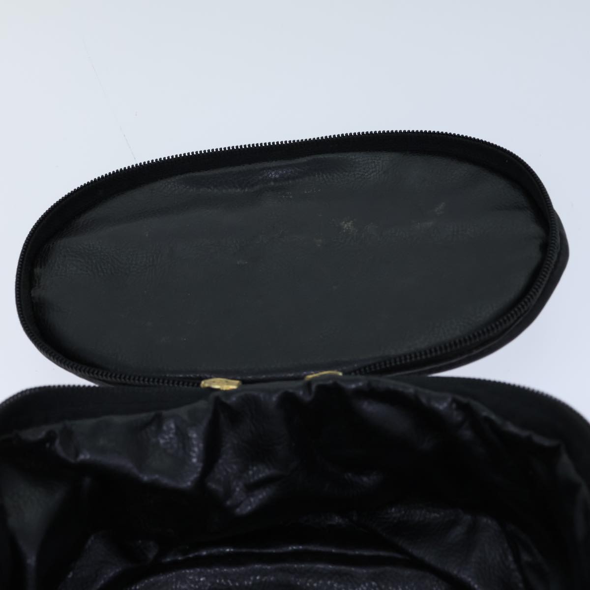 FENDI Zucca Canvas Vanity Hand Bag Gold Black72634