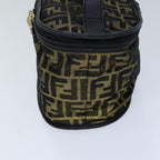 FENDI Zucca Canvas Vanity Hand Bag Gold Black72634
