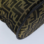 FENDI Zucca Canvas Vanity Hand Bag Gold Black72634