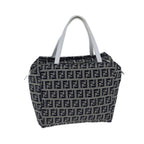 FENDI Zucchino Canvas Hand Bag Navy White72635