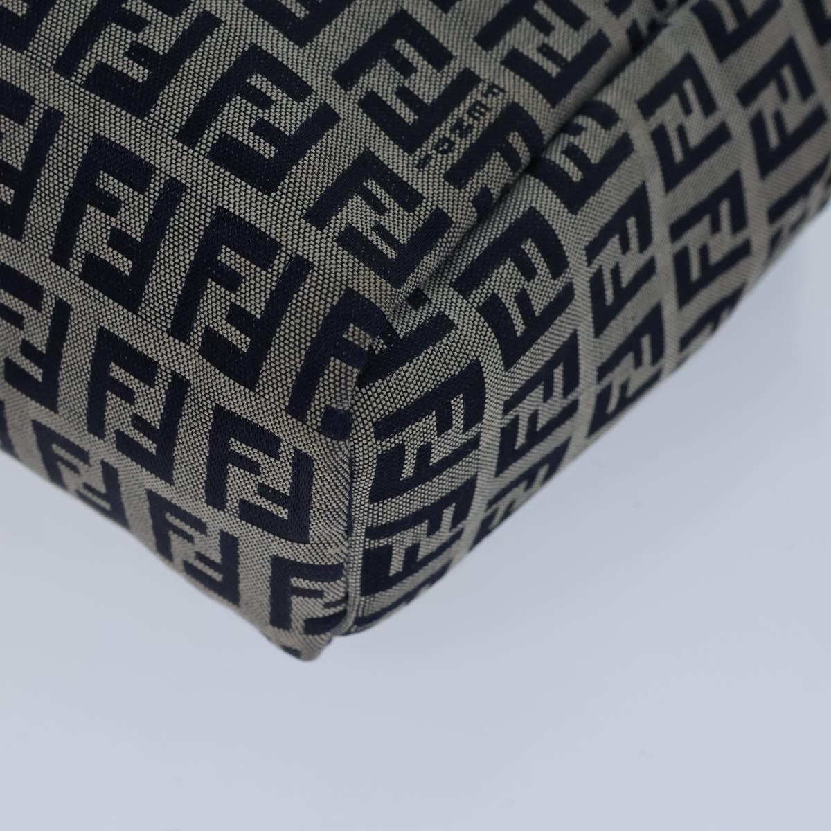 FENDI Zucchino Canvas Hand Bag Navy White72635
