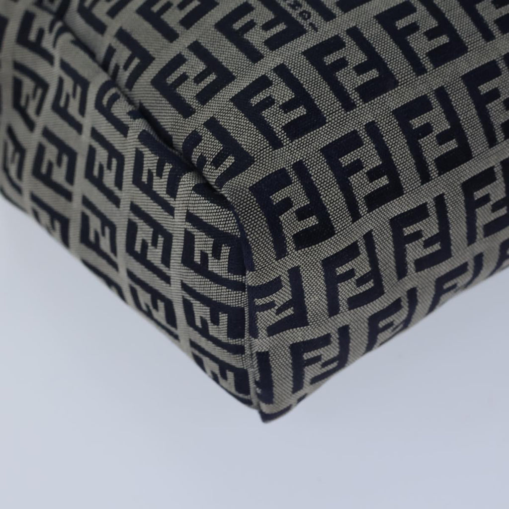 FENDI Zucchino Canvas Hand Bag Navy White72635
