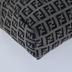 FENDI Zucchino Canvas Hand Bag Navy White72635