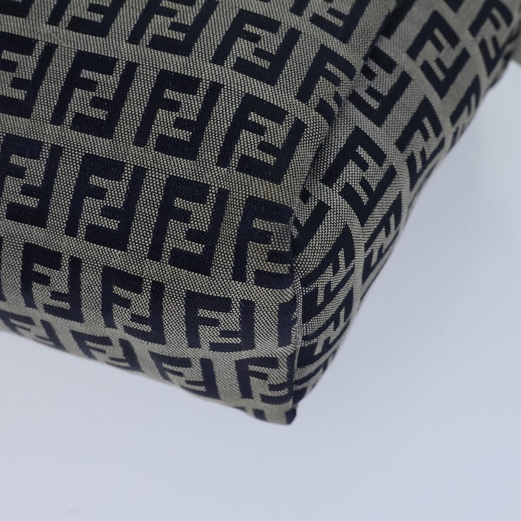 FENDI Zucchino Canvas Hand Bag Navy White72635