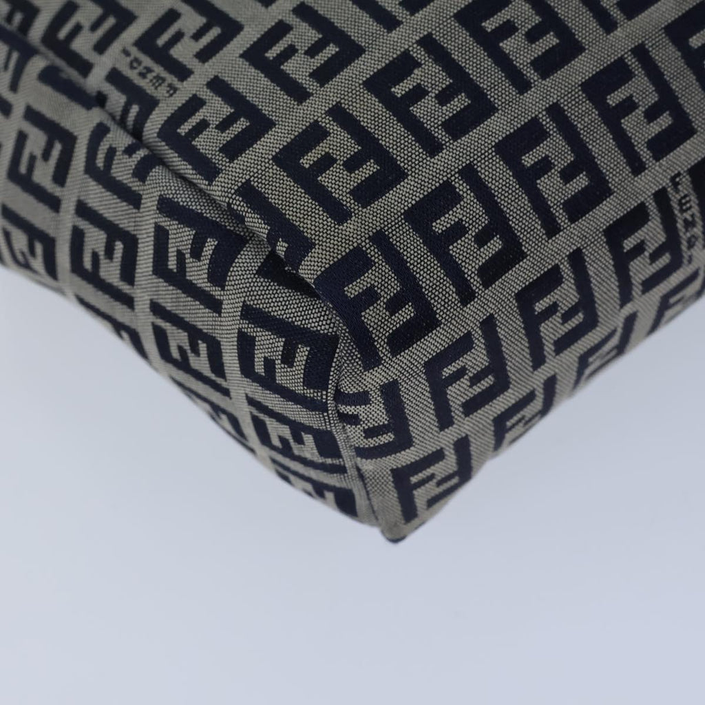 FENDI Zucchino Canvas Hand Bag Navy White72635