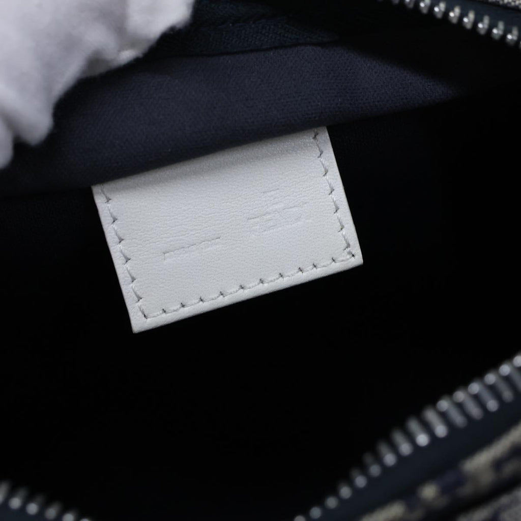 FENDI Zucchino Canvas Hand Bag Navy White72635