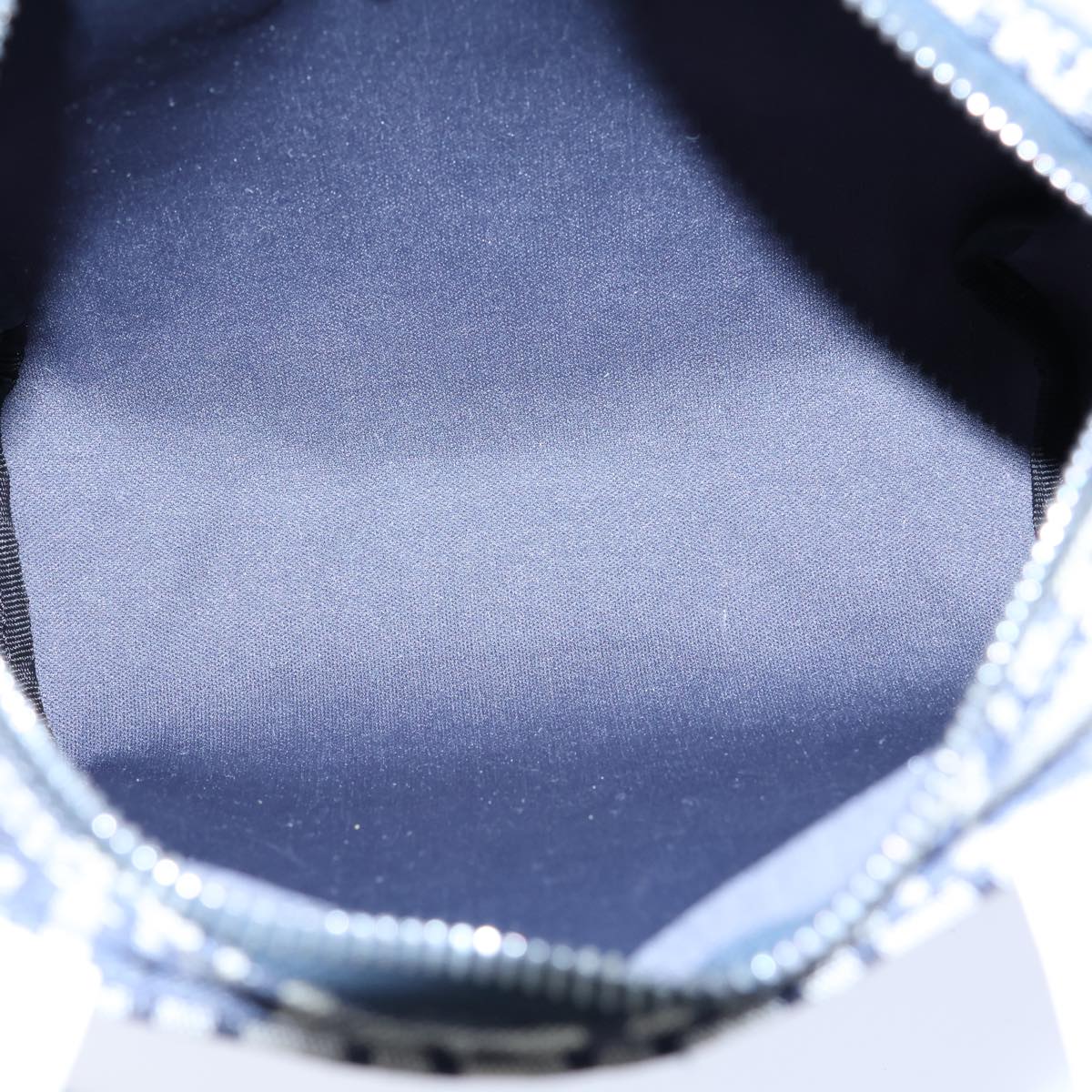 FENDI Zucchino Canvas Hand Bag Navy White72635