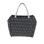 FENDI Zucchino Canvas Hand Bag Navy White72635