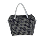 FENDI Zucchino Canvas Hand Bag Navy White72635