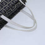 FENDI Zucchino Canvas Hand Bag Navy White72635