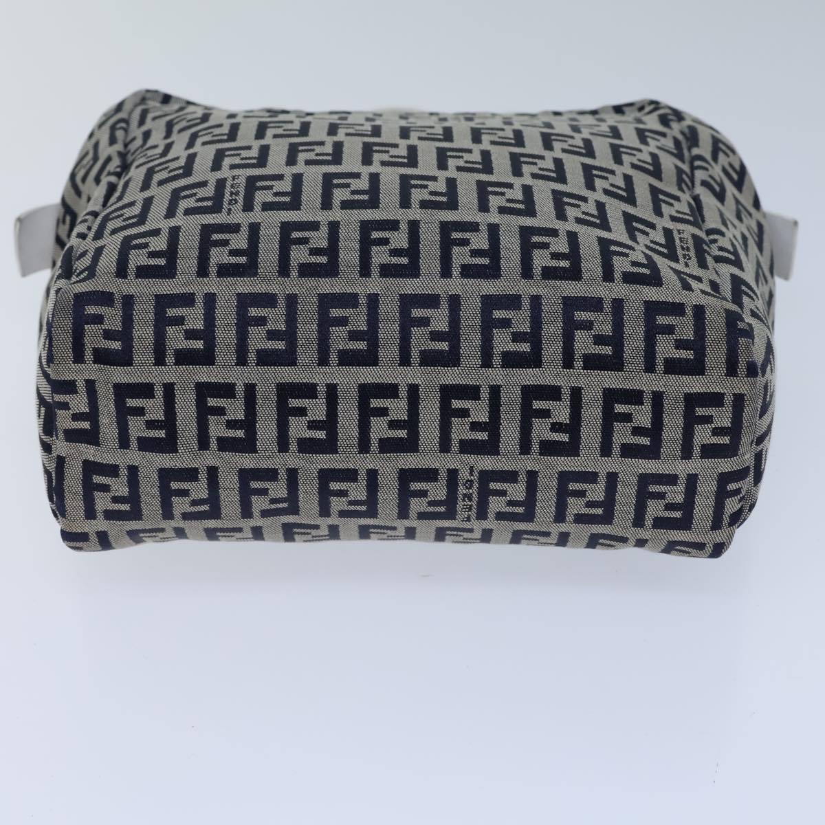 FENDI Zucchino Canvas Hand Bag Navy White72635