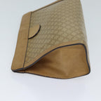 CELINE Macadam Canvas Clutch Bag Beige Auth 72644