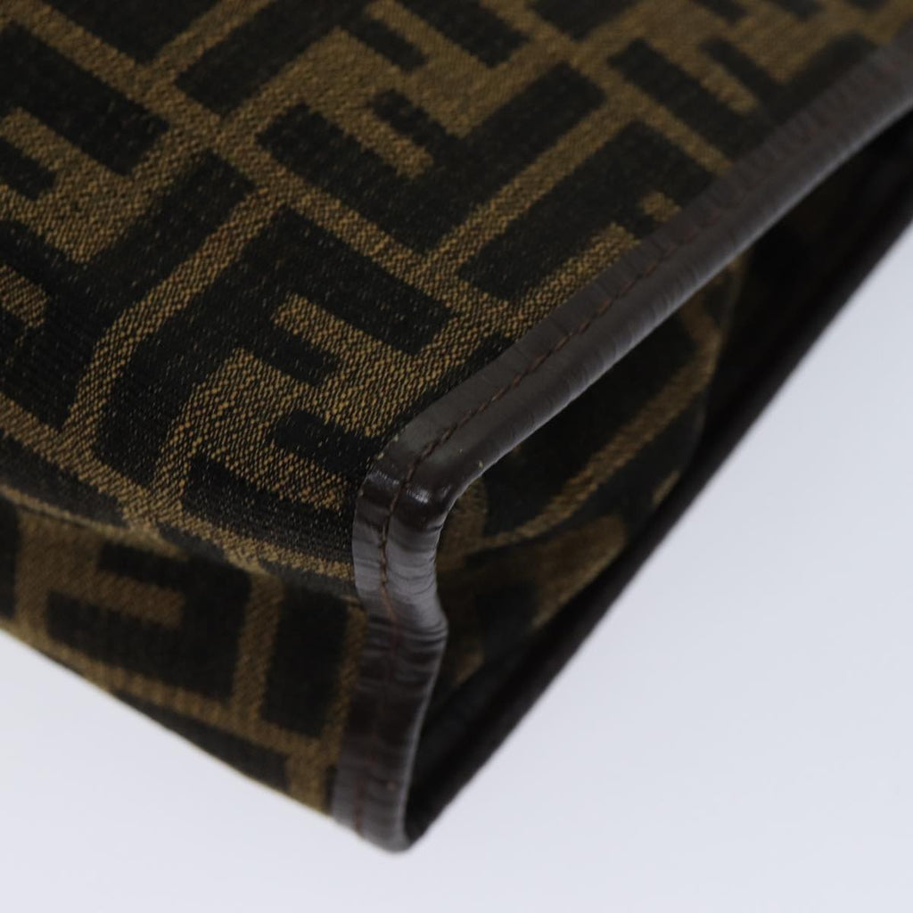 FENDI Zucca Canvas Clutch Bag Brown Black72651