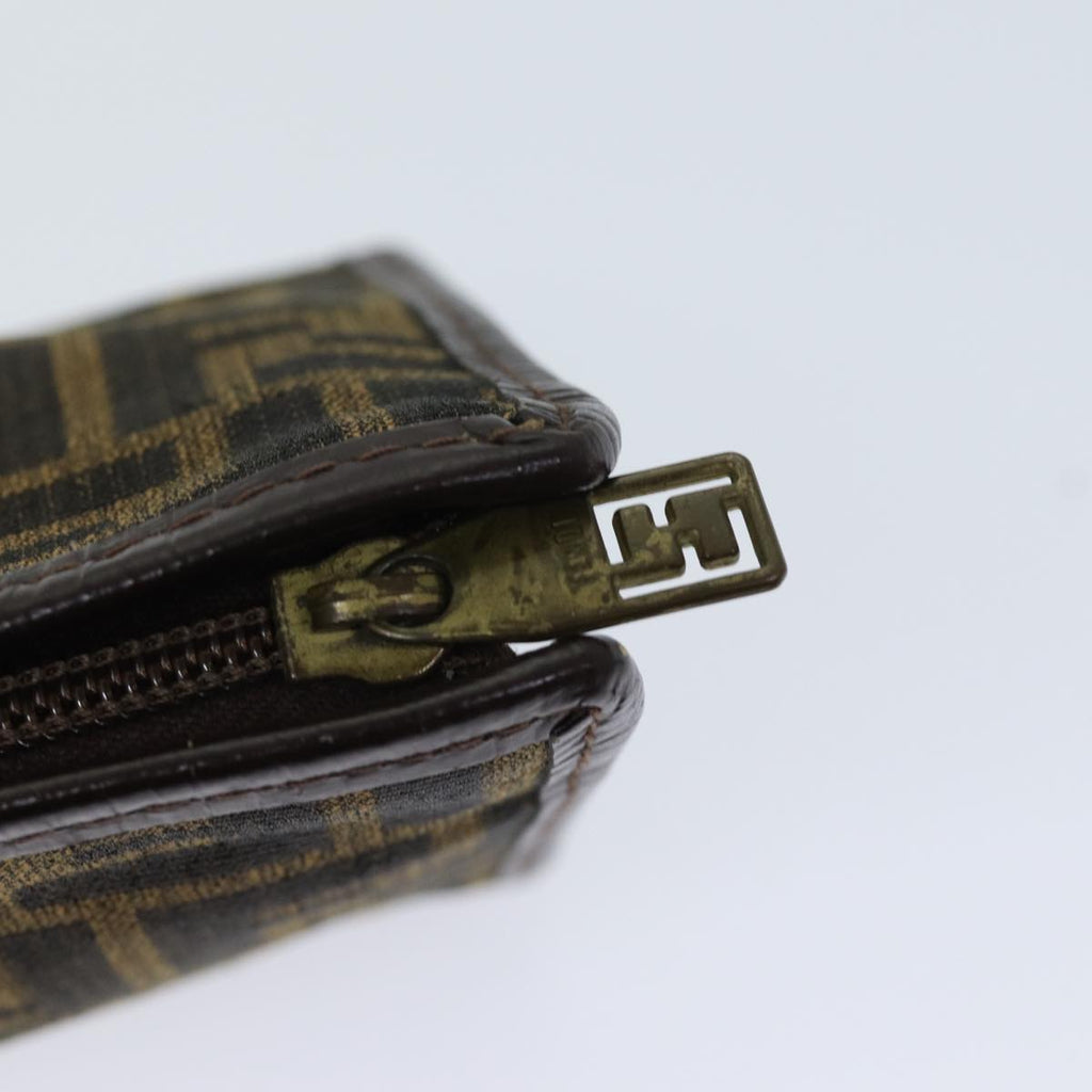 FENDI Zucca Canvas Clutch Bag Brown Black72651