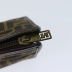 FENDI Zucca Canvas Clutch Bag Brown Black72651
