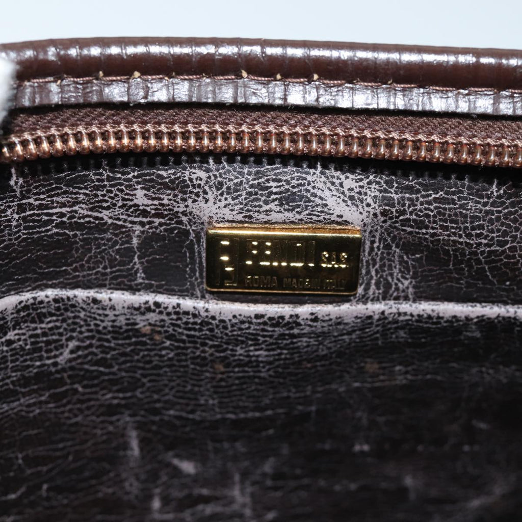 FENDI Zucca Canvas Clutch Bag Brown Black72651
