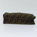 FENDI Zucca Canvas Clutch Bag Brown Black72651
