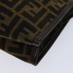 FENDI Zucca Canvas Clutch Bag Brown Black72651