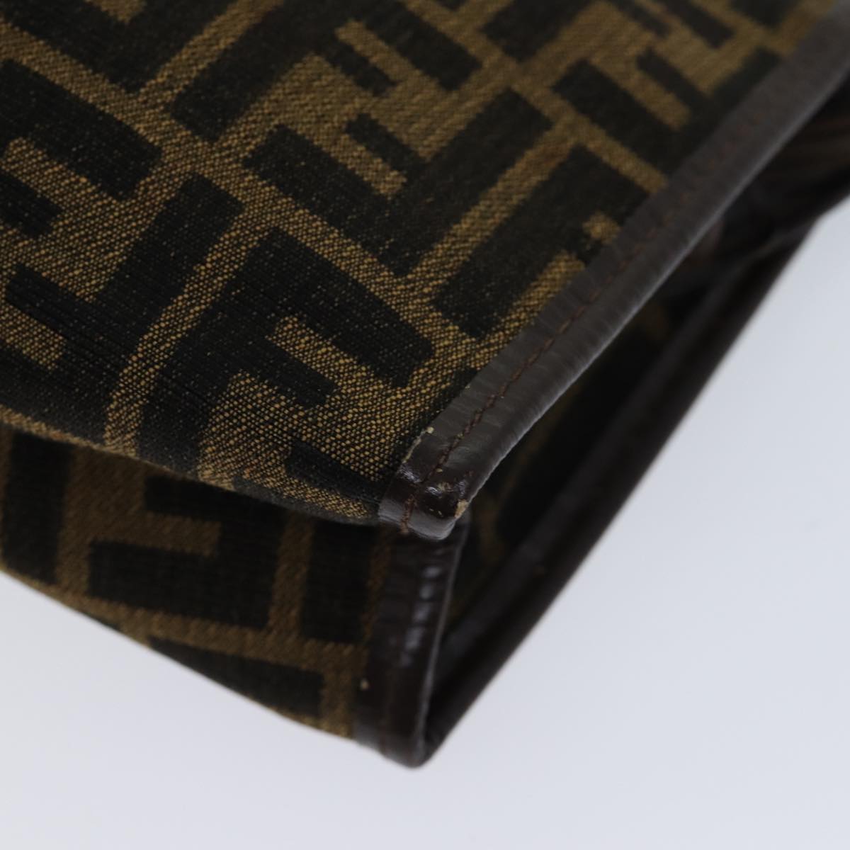 FENDI Zucca Canvas Clutch Bag Brown Black72651