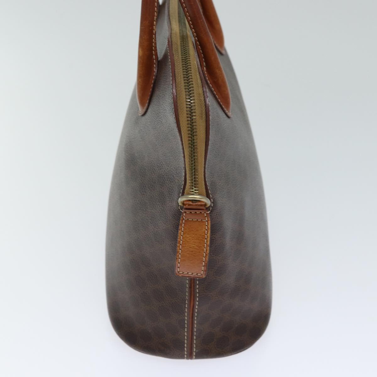 CELINE Macadam Canvas Hand Bag PVC Brown Auth 72688