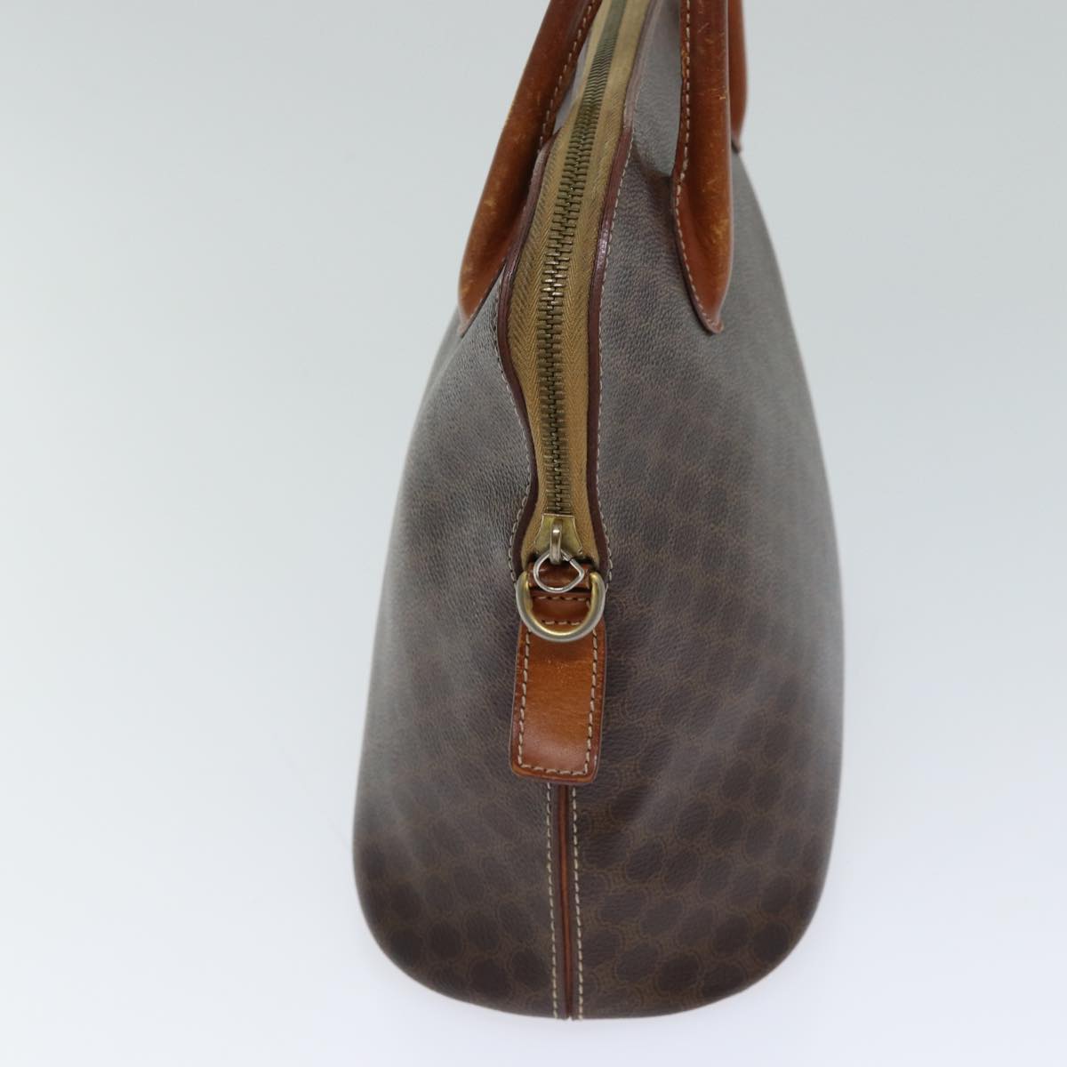 CELINE Macadam Canvas Hand Bag PVC Brown Auth 72688